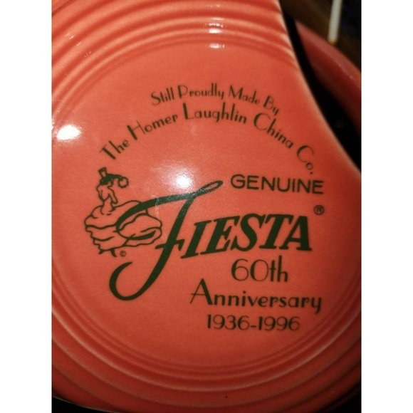 60th Anniversary Fiestaware Pitcher Persimmon Pitcher w/ 2 Matching Glasses Set - Picture 3 of 6